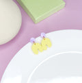 Kleine Squishy Arch Bogen Ohrringe in Flieder & Hellgelb